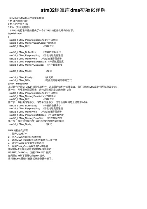 stm32标准库dma初始化详解