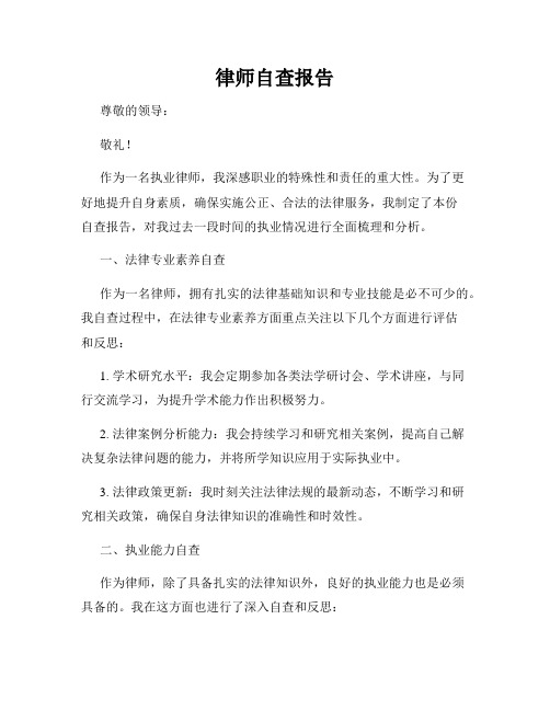 律师自查报告