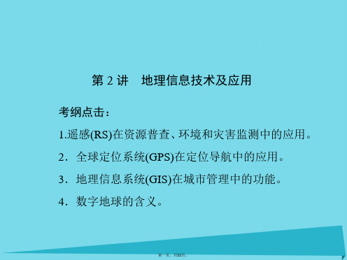 (新课标)高考地理一轮复习第十二章地理环境与区域发展第2讲地理信息技术及应用课件