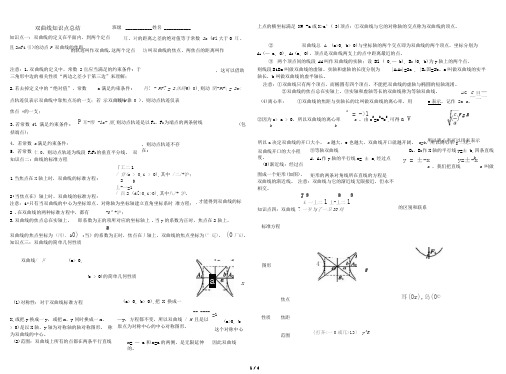 双曲线经典知识点总结