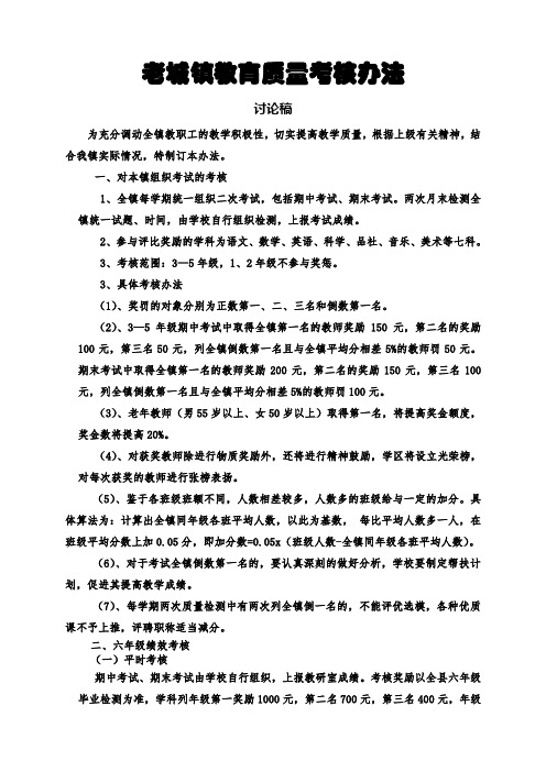 老城镇教师质量考核办法讨论稿