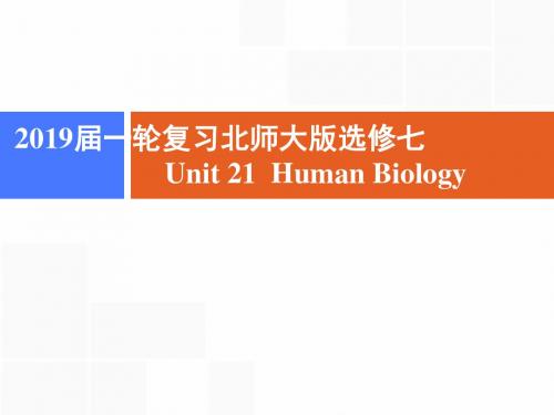 2019届一轮复习北师大版选修七Unit 21 Human Biology课件(58张)