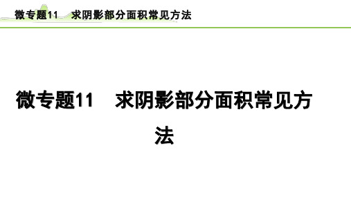 2024年中考数学复习课件---微专题11 求阴影部分面积常见方法