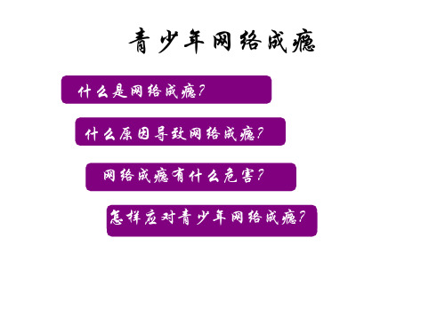 青少年网络成瘾班会课件(共18张ppt)