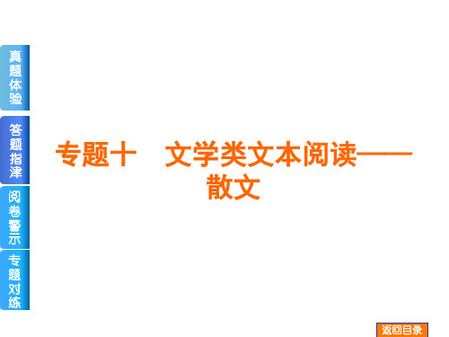 2014届高考语文二轮专题复习课件：专题10 文学类文本阅读--散文