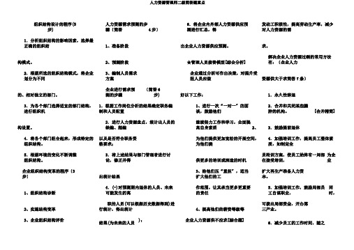 人力资源管理师二级简答题重点