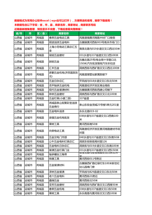 2020新版山西省运城市芮城县五金工商企业公司商家名录名单黄页联系电话号码地址大全31家