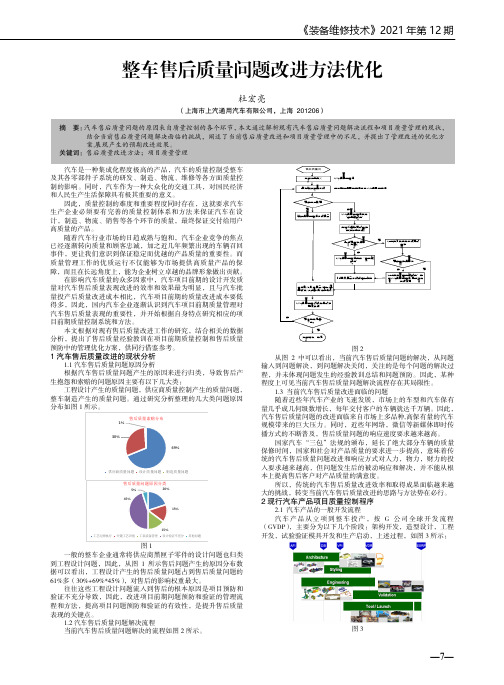 整车售后质量问题改进方法优化