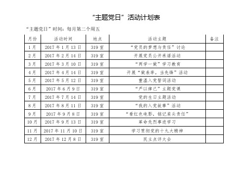 主题党日计划