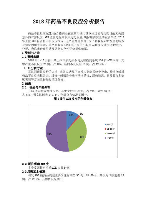 2018年我院不良反应报告MicrosoftOfficeWord文档