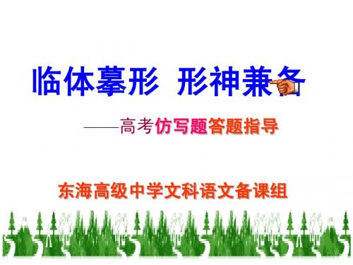 临体摹形 形神兼备 高考语用题复习仿写专题