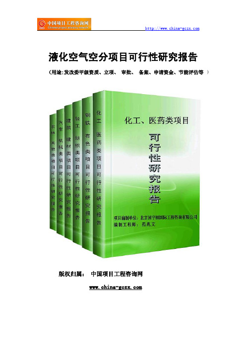 液化空气空分项目可行性研究报告(专业经典案例)