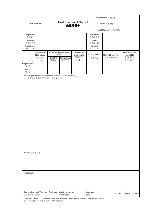 热处理报告-中英对照
