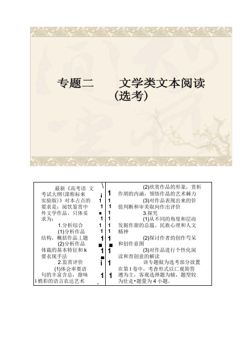 2015年高考语文复习精品课件专题二文学类文本阅读(精)
