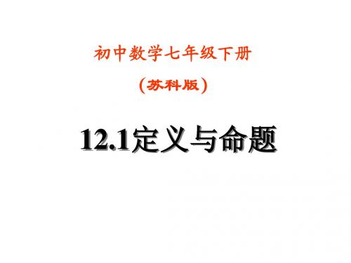 12.1定义与命题