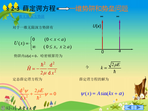 【大学物理】§3-2薛定谔方程 一维势阱和势垒问题