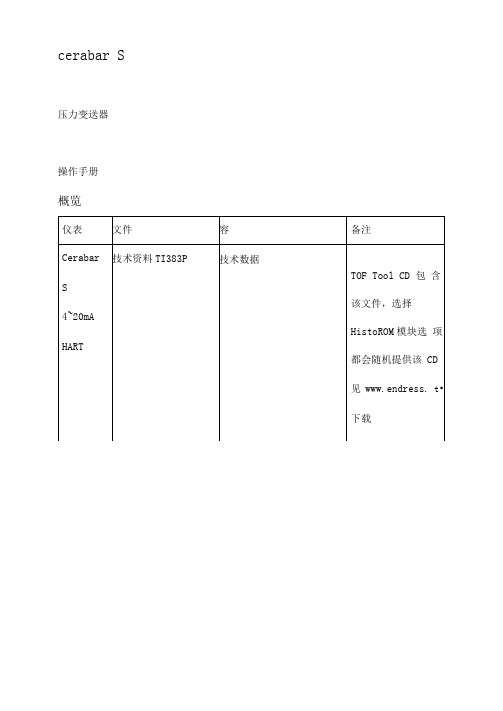 EH压力变送器操作说明书