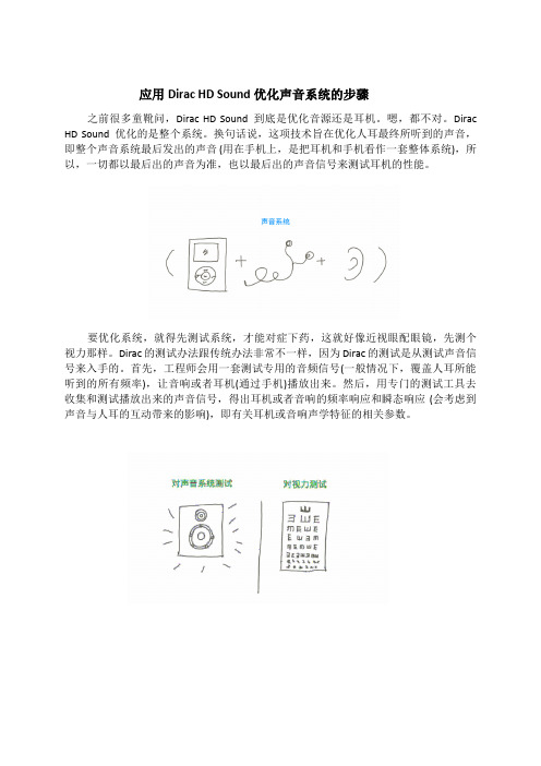 应用Dirac HD Sound音频保真技术优化声音系统的步骤