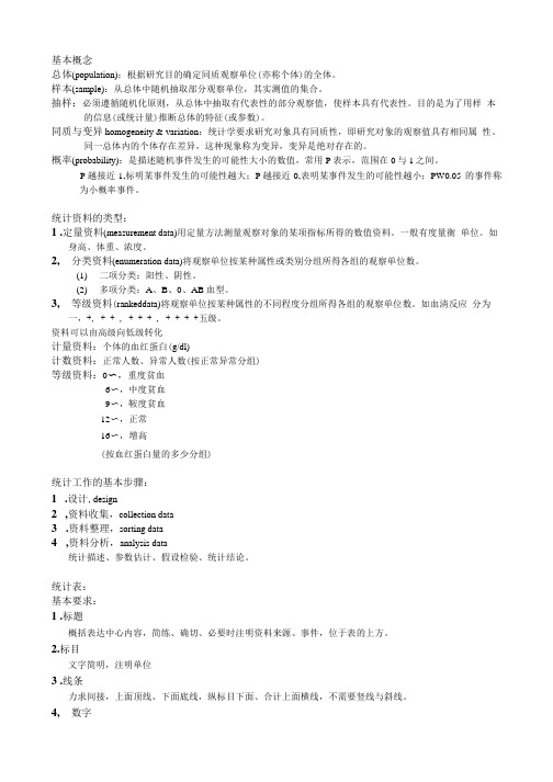 卫生统计学考前复习材料.doc