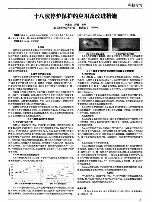 十八胺停炉保护的应用及改进措施