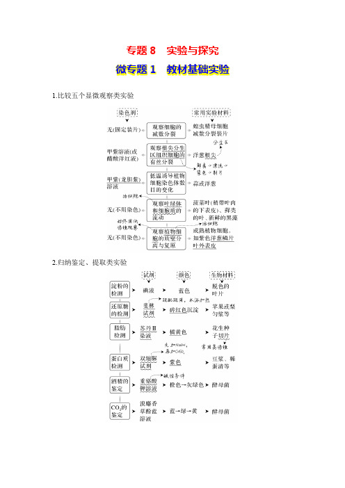 专题8 实验与探究微专题1 教材基础实验