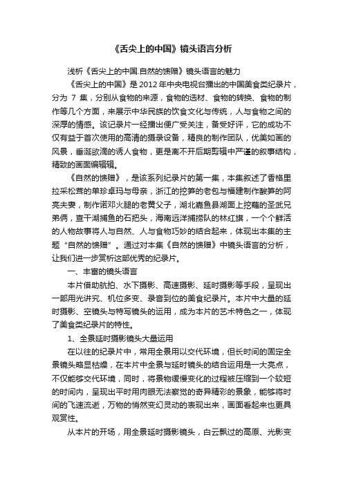 《舌尖上的中国》镜头语言分析