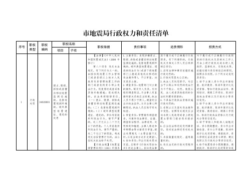 地震局行政权力和责任清单