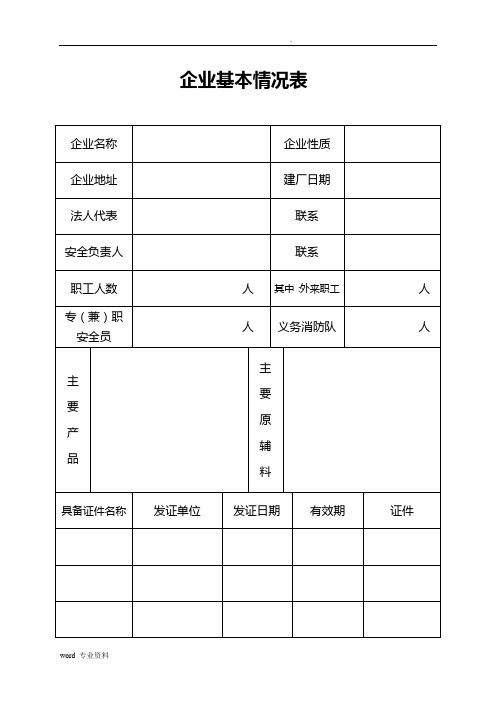 安全生产管理基础台账