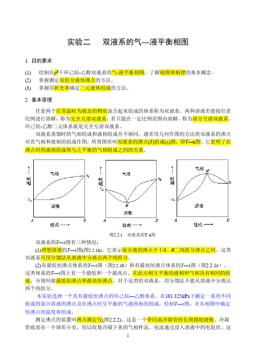 实验二   双液系的气—液平衡相图