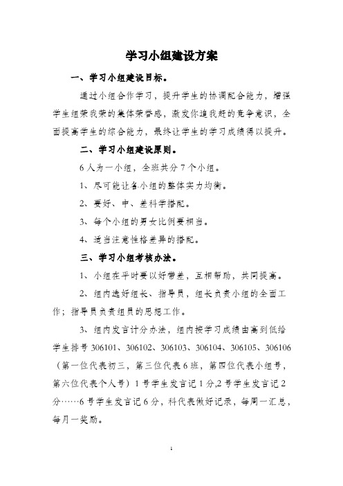 学习小组建设方案