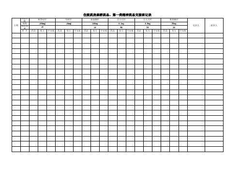 麻醉药品、第一类精神交接班记录A3
