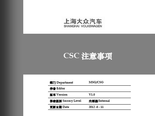 上海大众-CSC注意事项(精)