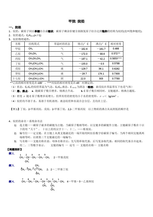 高中化学必修二第三章最简单的有机物--甲烷   知识点总结复习