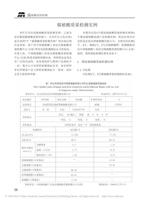 腐植酸质量检测实例 (3)