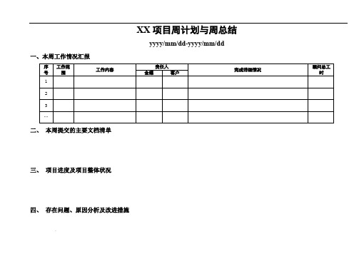 项目周计划与周总结