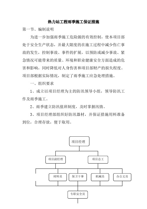 热力站工程雨季施工保证措施