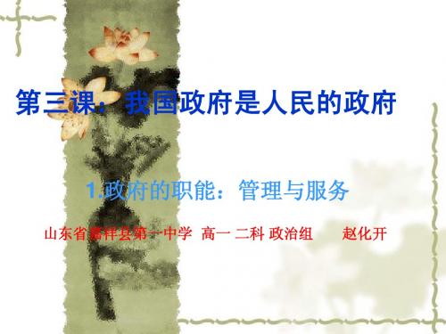 政治:《政府的职能:管理与服务》课件(新人教版必修2)