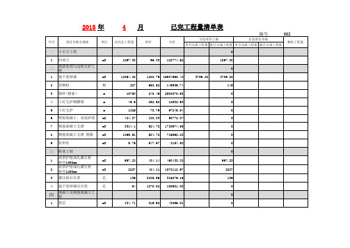 2、已完工程量清单表-基坑支护工程4