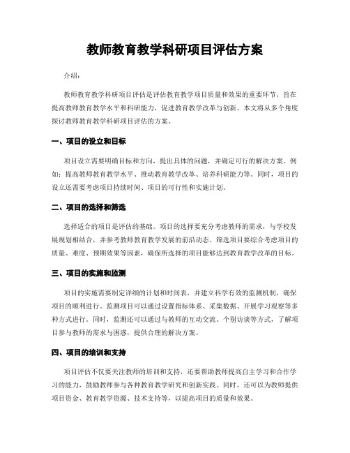 教师教育教学科研项目评估方案