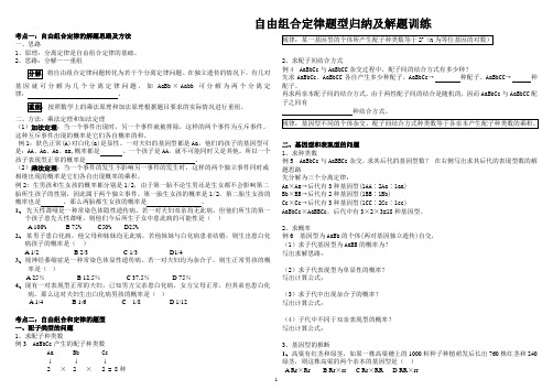 自由组合定律题型归纳及解题训练