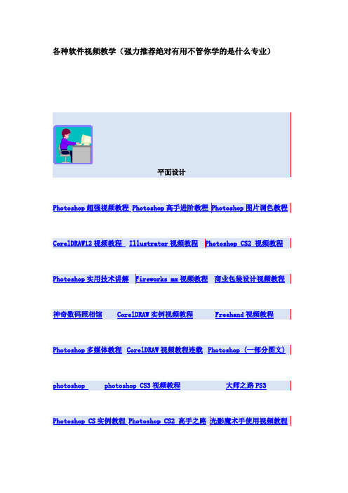 各种软件视频教学(强力推荐绝对有用不管你学的是什么专业)