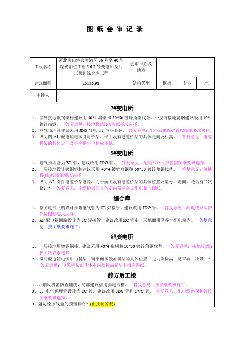 HD电气图纸会审-答复意见