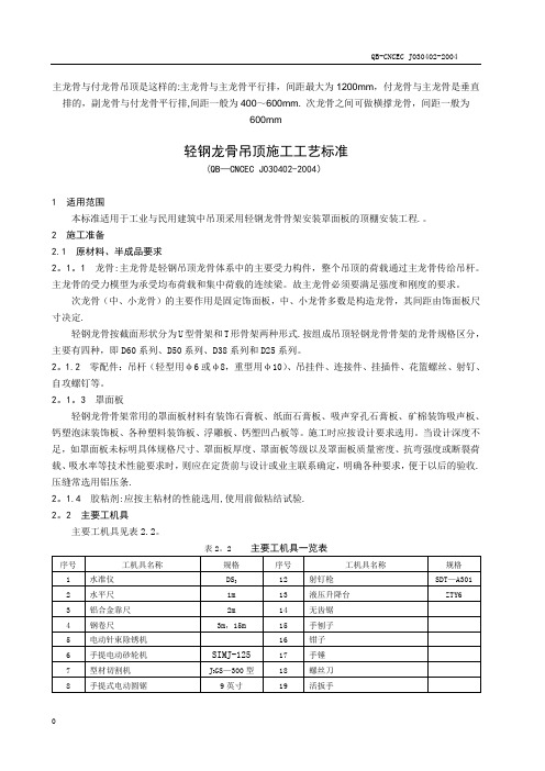 固定罩面板顶棚施工工艺标准