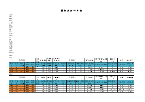 桥架支架计算表