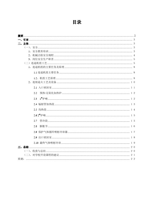 冷轧连续退火炉工艺论文资料