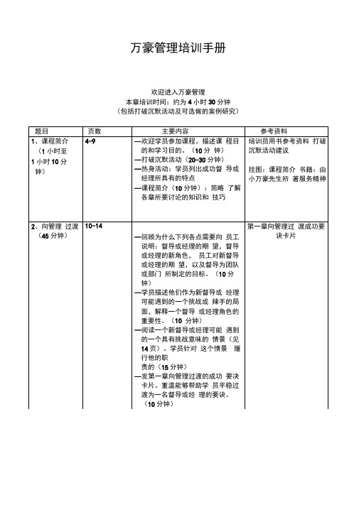 万豪管理培训手册