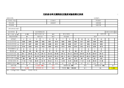 无机结合料无侧限抗压强度自动计算程序