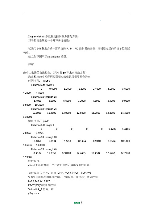 Ziegler-Nichols参数整定控制器步骤与方法