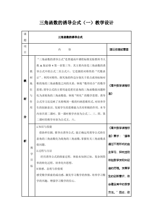 三角函数的诱导公式