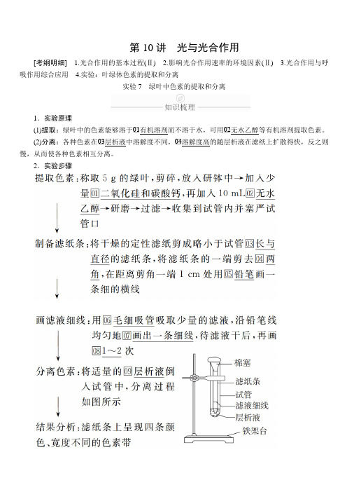 2020年高考生物一轮复习创新版文档：必修1第3单元细胞的能量供应和利用第10讲含答案